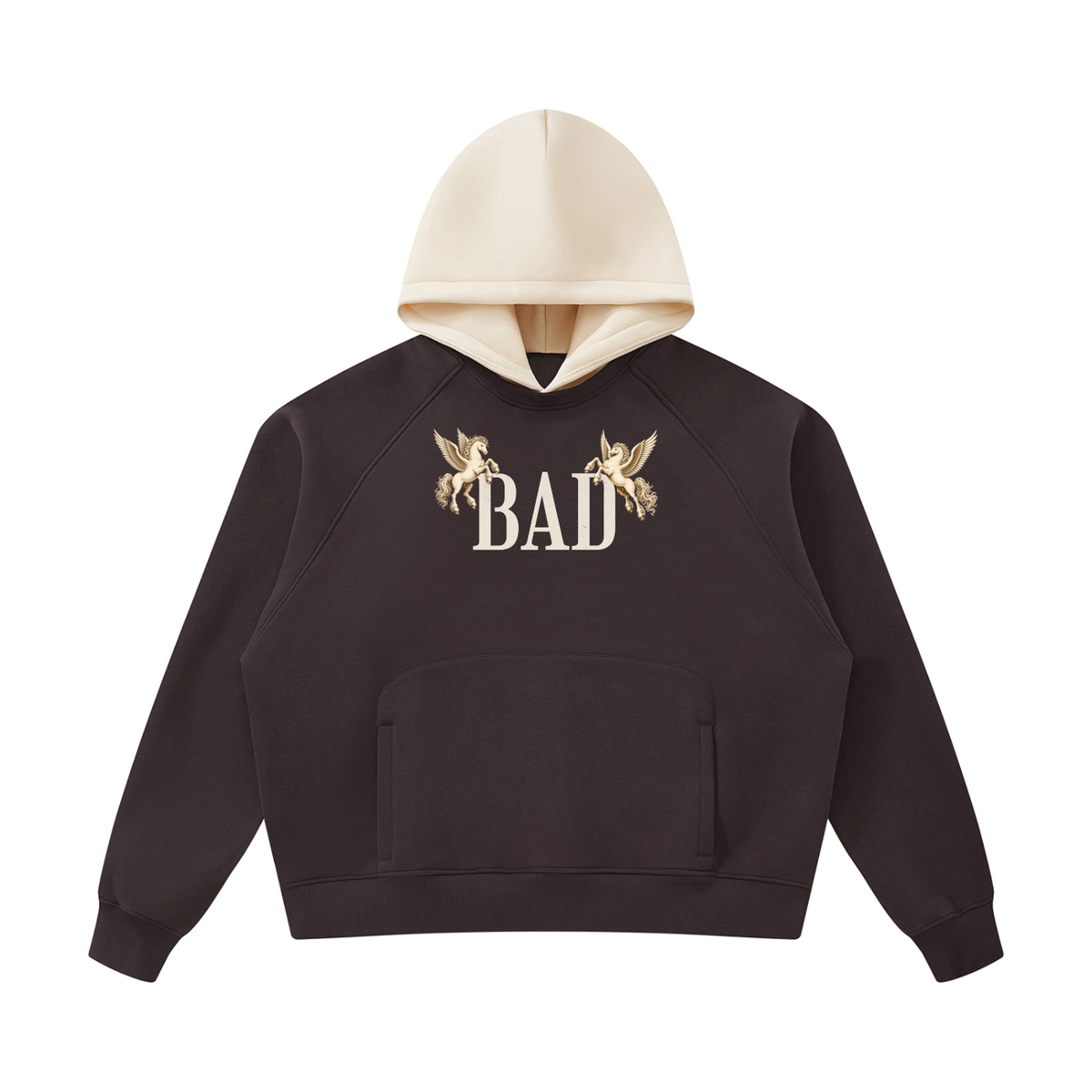 BORN BAD Pegasus Contrast-Hood Fleece Hoodie