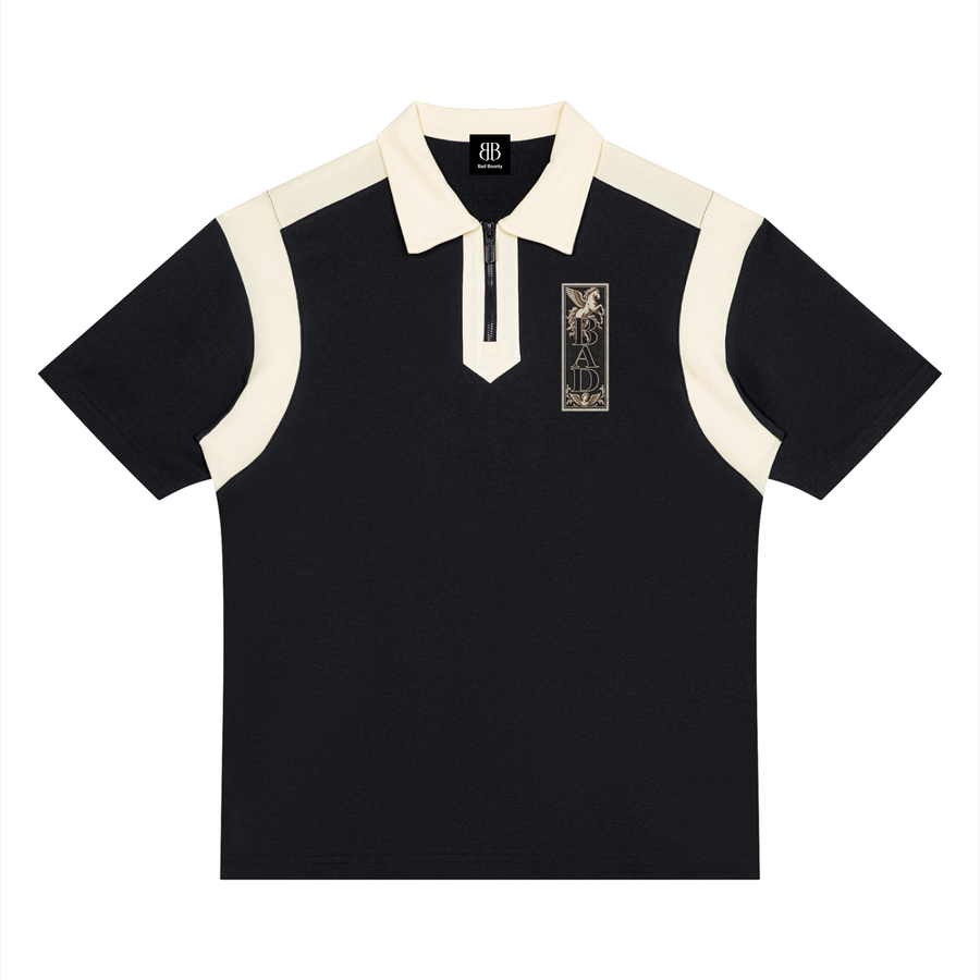 BORN BAD Pegasus Court Panel Quarter-Zip Polo
