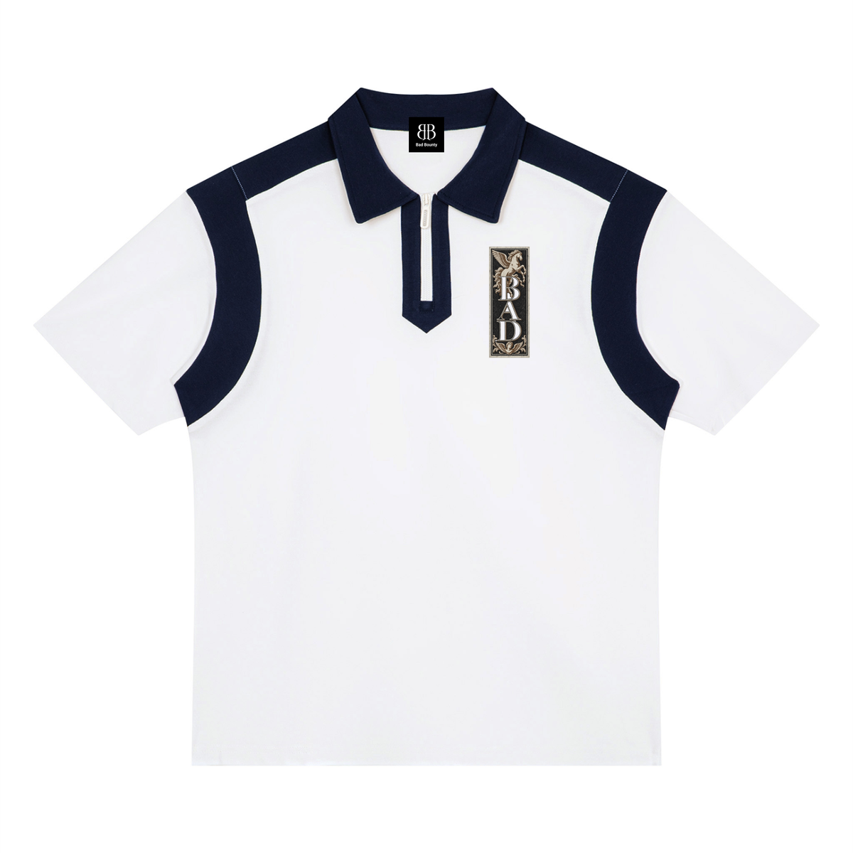 BORN BAD Pegasus Court Panel Quarter-Zip Polo
