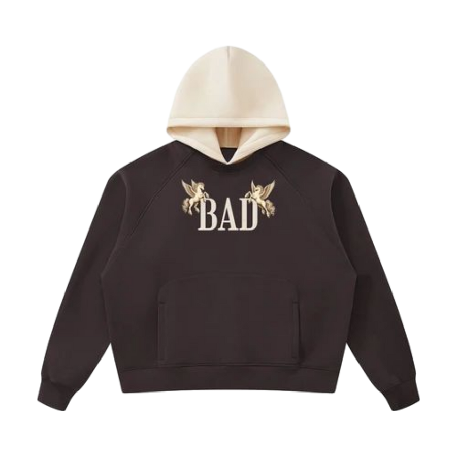 BORN BAD Pegasus Contrast-Hood Fleece Hoodie